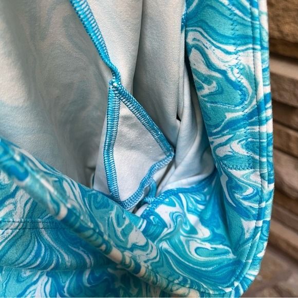 VICTORIA SECRET PINK! 6" SOFT ULTIMATE HIGH WAIST BIKER SHORT XLarge Marble Blue - Picture 7 of 11